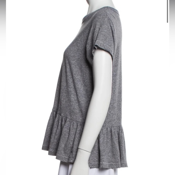 THE GREAT Gray Crew Neck Short Sleeve Shirt size 3 - Picture 10 of 15